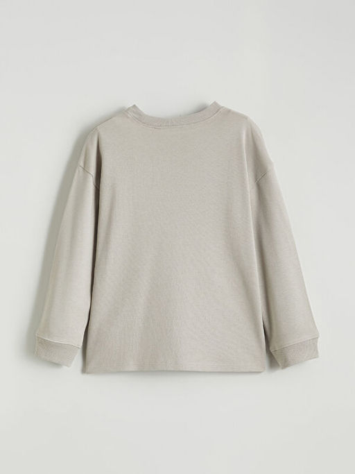 Bisiklet Yaka Bask?l? Erkek ?ocuk Sweatshirt