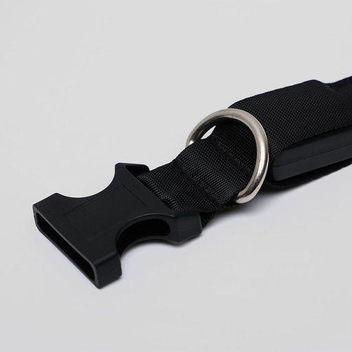 Ошейник с подсветкой размер S, ОШ 35-43 х 2,5 см, 3 режима свечения чёрный - Пижон фото 4