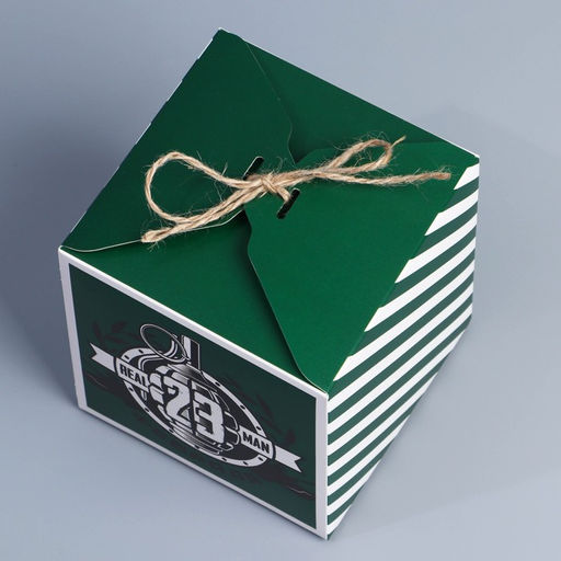 Цена за 2 шт. Коробка подарочная складная, упаковка, «С 23 февраля», 12×12×12 см
