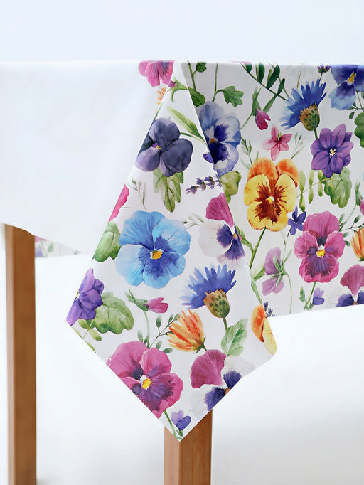 Скатерть одноразовая Полевые цветы, 130?180 см