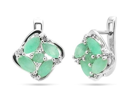 Серьги из серебра изумруд, Ромейн