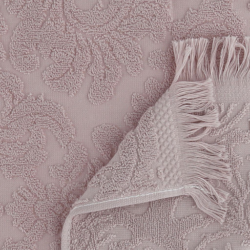 Полотенце махровое "Вензель" 34х75см, хлопок 100%, с бахромой, светло-сиреневый (Китай)