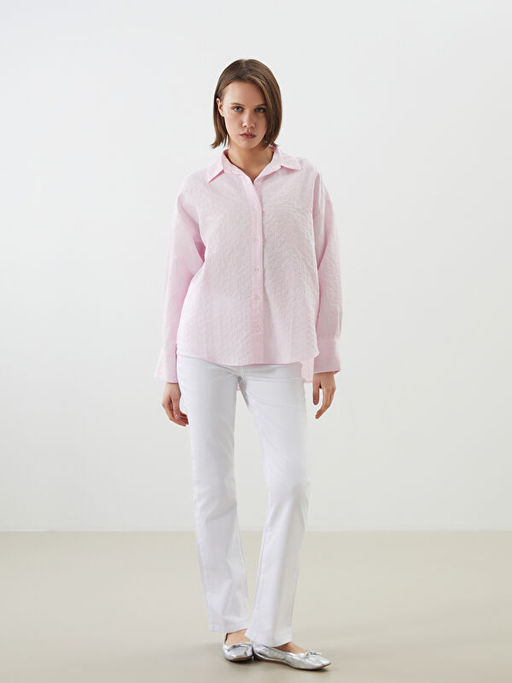 ?izgili Oversize Poplin Kad?n G?mlek