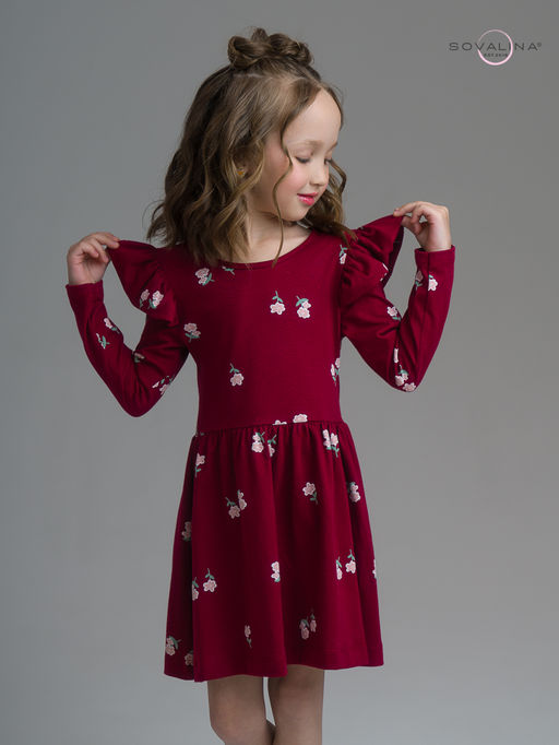 Платье Фея лютики бордо - Sovalina фото 15