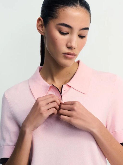 Джемпер поло из вискозы с короткими рукавами / Zarina фото 6