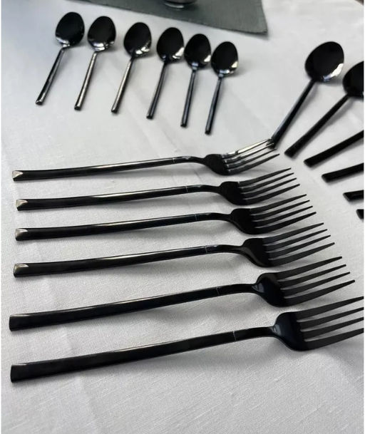 Набор черных глянцевых вилок 6 штук