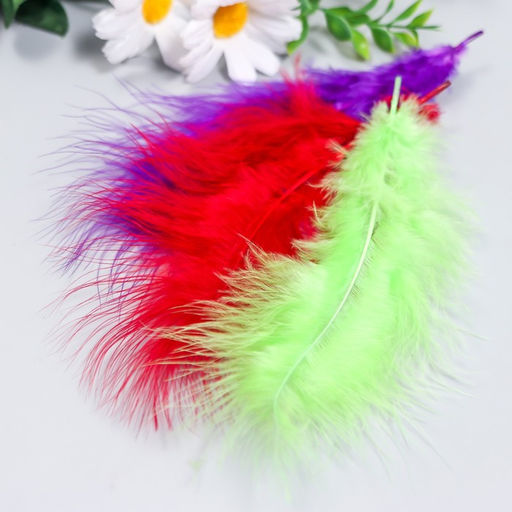 Перья декоративные индейки «Рукоделие», ассорти 4, 20 шт., длина пера 13-16 см