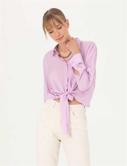 Lila Regular Fit Uzun Kollu G_mlek