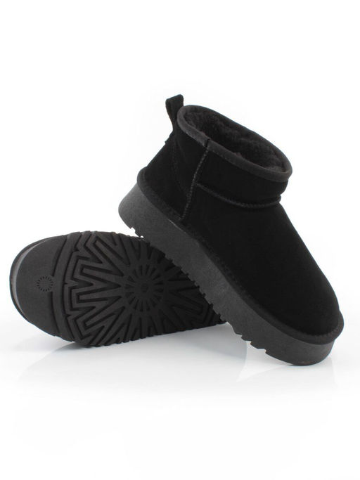 04-PF8520-1 BLACK Угги женские (натуральная замша, 100% шерсть)