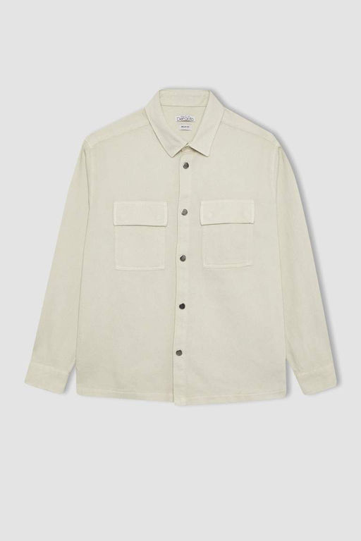 Куртка-рубашка с длинными рукавами и воротником-поло Relax Fit - Defacto фото 7