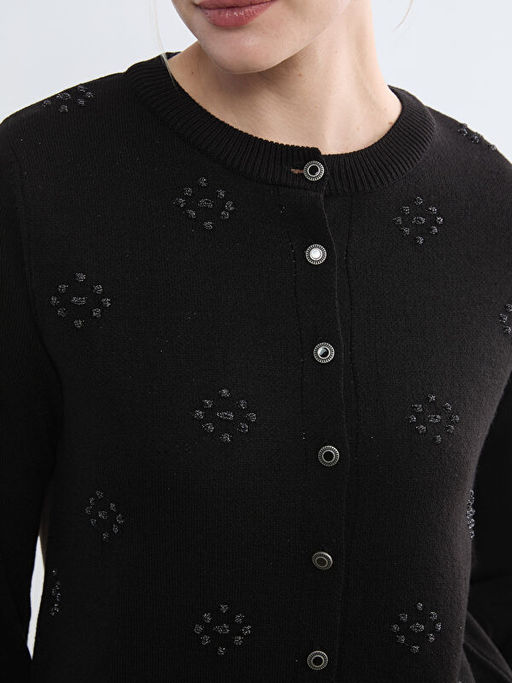 Bisiklet Yaka Nak??l? Kad?n Triko H?rka