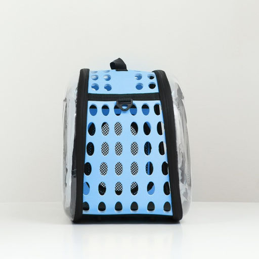 Переноска для животных прозрачная, 42*32*28 см, голубая - Пижон фото 10