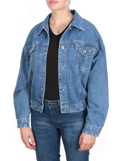 829 BLUE Куртка джинсовая женская (100% хлопок) - Фабричный китай фото 10
