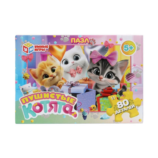 Puzzle 80 элементов "Пушистые котята" (ш/к53761, 403206, "Умные игры")
