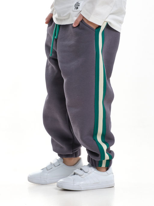 Брюки с лампасом для мальчика штаны спортивные 22-7681 светлый графит - Mini maxi фото 9