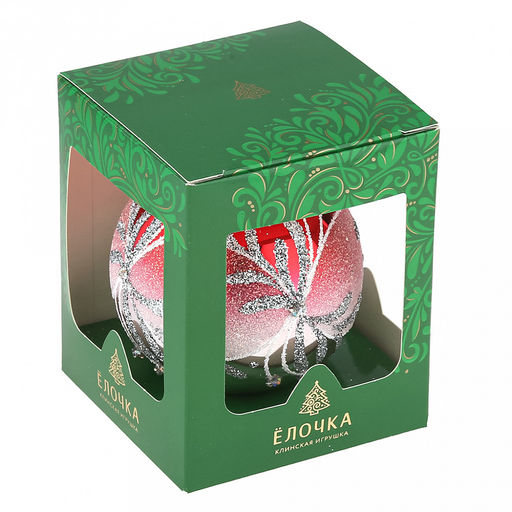 Елочная игрушка шар стеклянная Зимнее сияние д8,5см, ручная художественная роспись, цвета микс, подарочная упаковка (Россия) - Домашняя мода фото 9