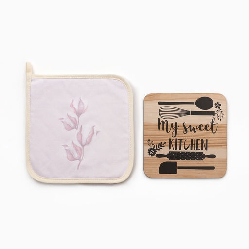 Набор кухонный Sweet: прихватка 19?19 см, подставка под горячее