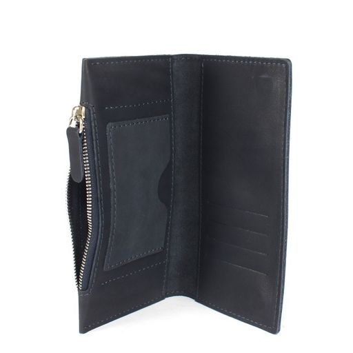 Портмоне мужское Croco-ПР-1052 натуральная кожа 3 отд, 5 карм, синий тем шора (1008) 247232  фото 3