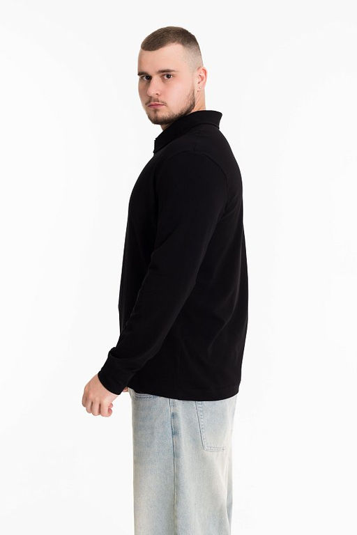 Лонгслив-поло М124061а черный - Елена фото 3