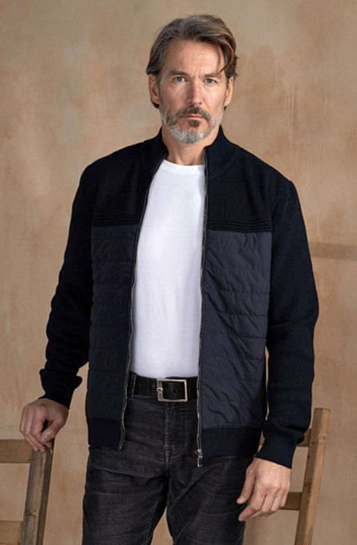 кардиган мужской на молнии темно-синий - Glenfield фото 8