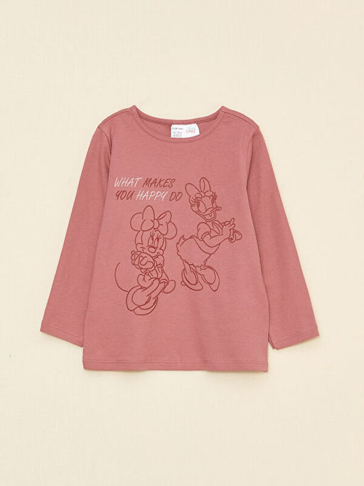 Bisiklet Yaka Uzun Kollu Minnie Mouse Bask?l? K?z Bebek Pijama Tak?m? - Waikiki фото 2