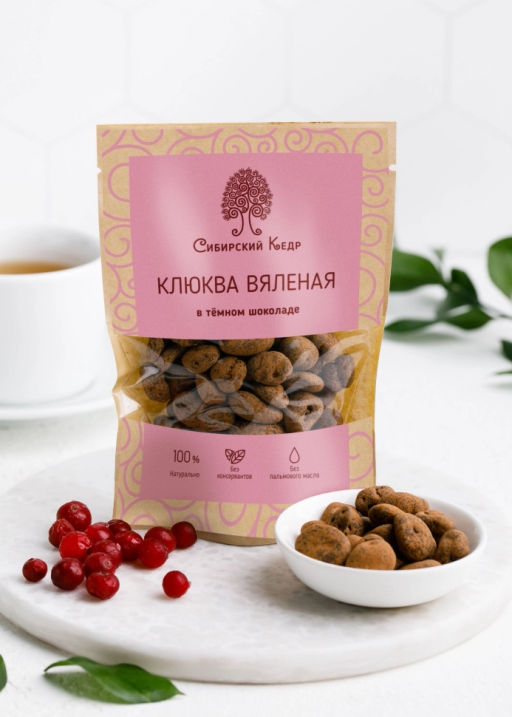 Клюква вяленая в тёмном шоколаде, 60 г