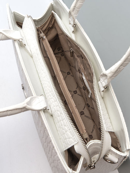 LACCOMA сумка НИ8099-белый натуральная кожа хлопок фото 6