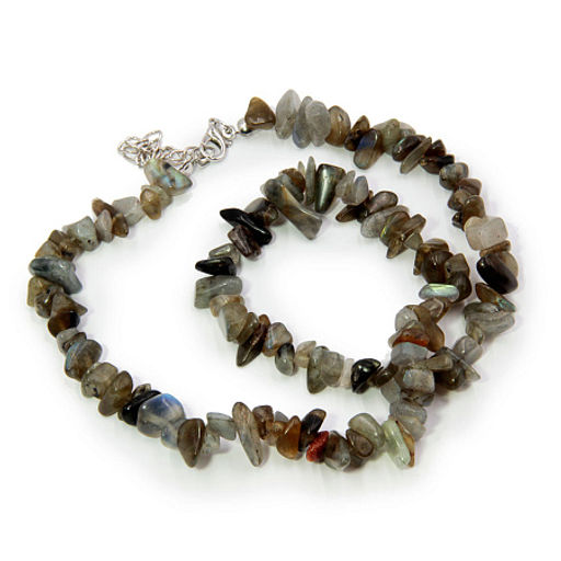 Бусы из камня Лабрадор для мистических желаний и мощной защиты 45см