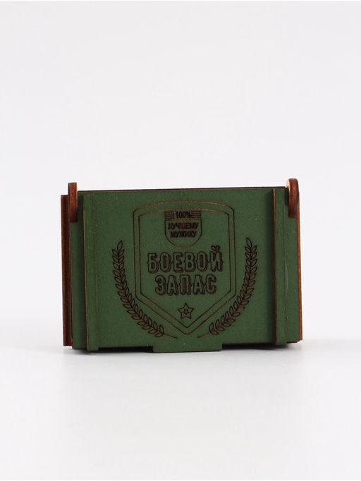 Цена за 2 шт. Коробка подарочная деревянная Боевой запас 8.5?6?3.5 см