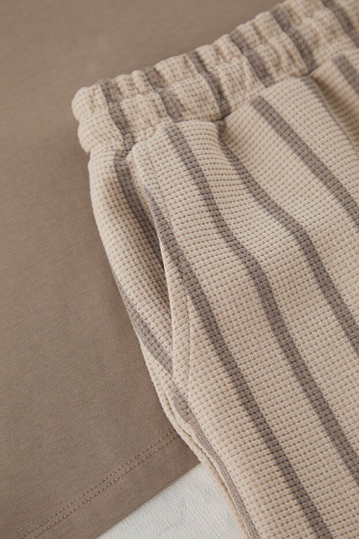 Bej Regular Fit _izgili _rme Pijama Tak_m_ TMNSS25PT00029 - Trendyolmilla фото 2