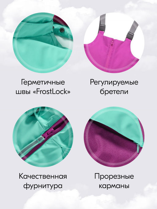 Горнолыжный костюм зимний для девочки фиолетового цвета 9432F - Mtforce фото 4