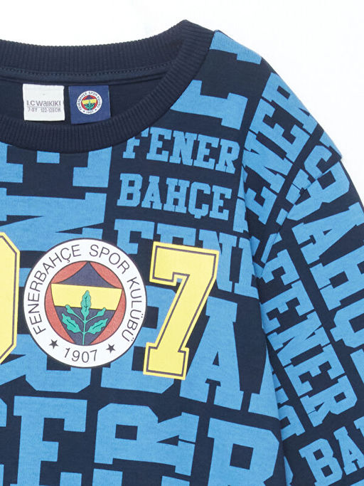 Bisiklet Yaka Fenerbah?e Bask?l? Erkek ?ocuk Ti??rt - Waikiki фото 2