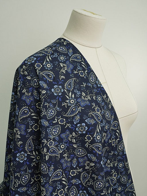 Импорт. хлопок Линиза цв.чернильный, ш.1.45м, хлопок-100%, 100гр/м.кв - Купава фото 7