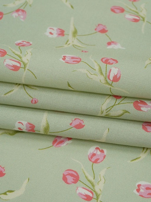 Штапель Премиум (Digital) Весеннее чувство цв.фисташковый, ш.1.45м, вискоза-100%, 120гр/м.кв - Купава фото 7