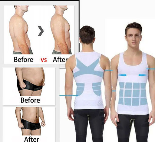 Майка мужская компрессионная, бесшовная, для похудения, белая - Zebo фото 3