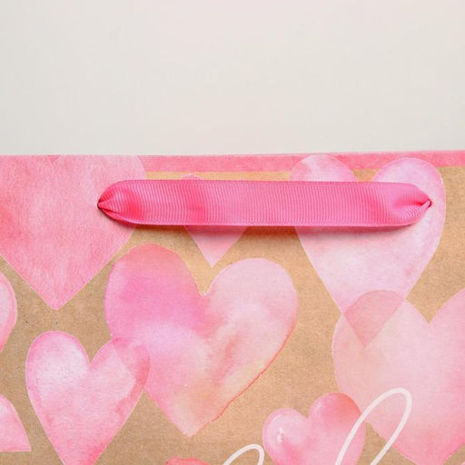 Пакет крафтовый горизонтальный With love, ML 27 23 11.5 см - Дарите счастье фото 3