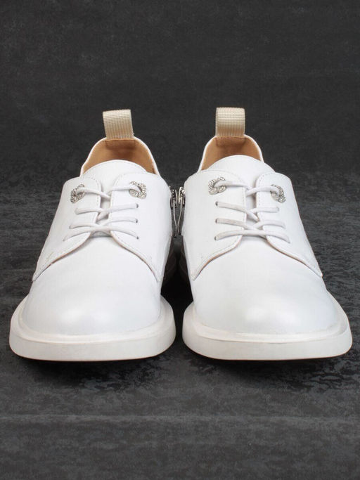 03-HP9962B WHITE Полуботинки женские (натуральная кожа)