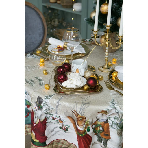 Скатерть Этель Winter holidays d=150см +/-3см с ГМВО, 100% хл, саржа 190 гр/м2  фото 3