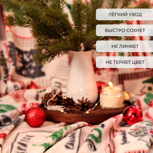 Плед флисовый новогодний «Экономь и Я. Рождество» 150×130 см