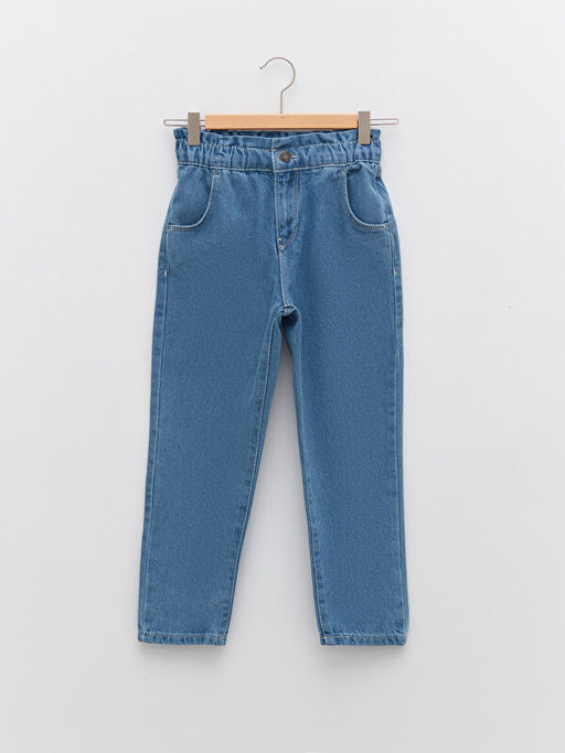 Beli Lastikli Basic Pamuklu K?z ?ocuk Jean Pantolon - Waikiki фото 3