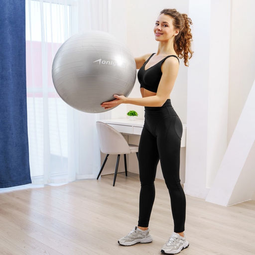 Фитбол ONLYTOP, d=75 см, 1000 г, антивзрыв, цвет серый