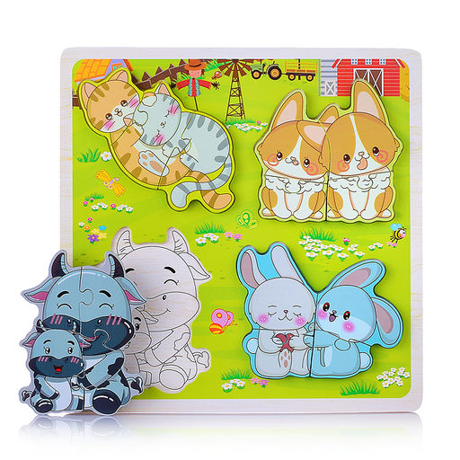 Пазл-вкладыш Игривые зверята - Щепочка фото 5