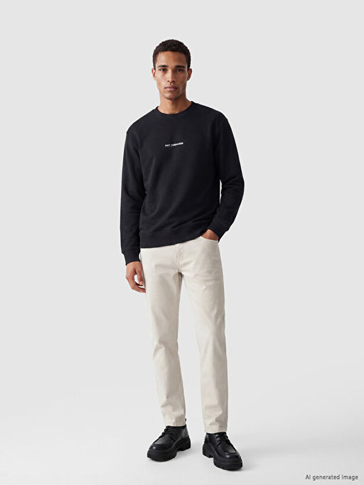 Bisiklet Yaka Slogan Bask?l? Erkek Sweatshirt - Waikiki фото 2