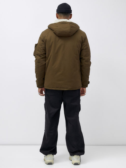 Куртка молодежная мужская зимняя с мехом темно-коричневого цвета 2611TK - Mtforce фото 11