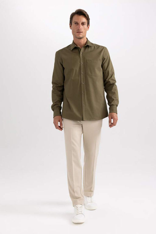 Рубашка стандартного кроя с длинным рукавом - Defacto фото 6