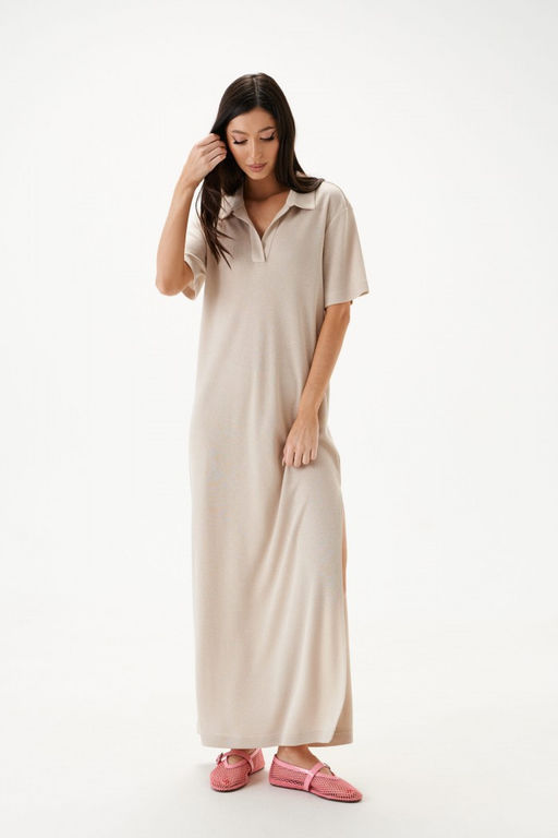 Платье Annete А3662 из вискозы бежевое фото 4