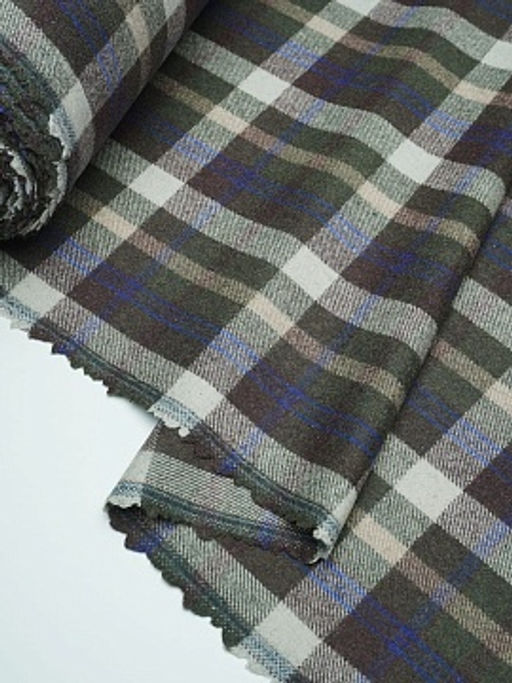 Шерсть пальтово-костюмная Твид Клетка цв.молочный/коричневый/зеленый, ш.1.5м, шерсть-60%, п/э-40% - Купава фото 9