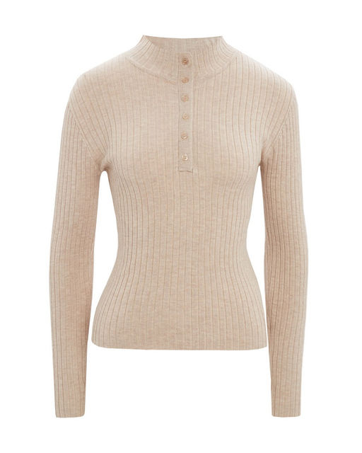 Бежевый трикотажный джемпер - Incity фото 4