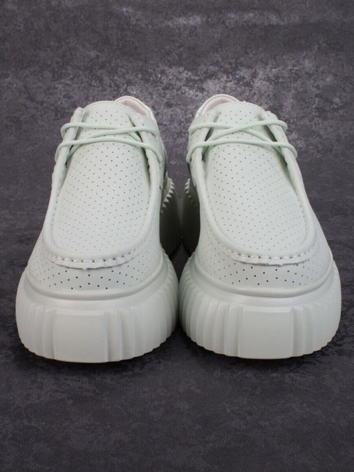 03-PDA169-4 GREEN Полуботинки женские (натуральная кожа)