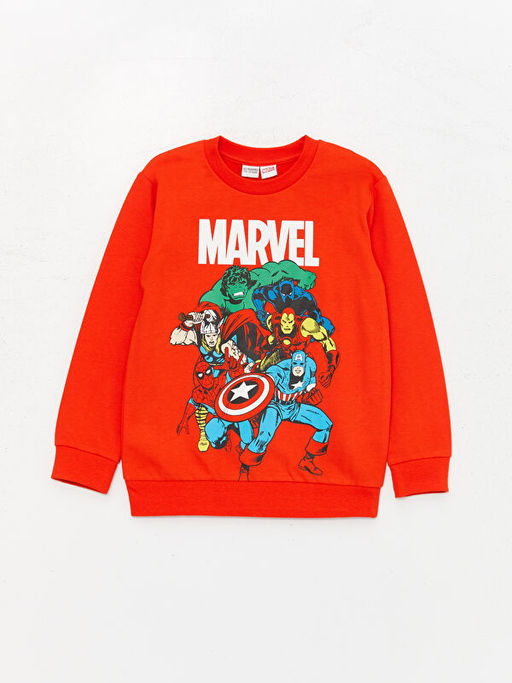 Bisiklet Yaka Marvel Bask?l? Uzun Kollu Erkek ?ocuk Sweatshirt ve E?ofman Alt? - Waikiki фото 2